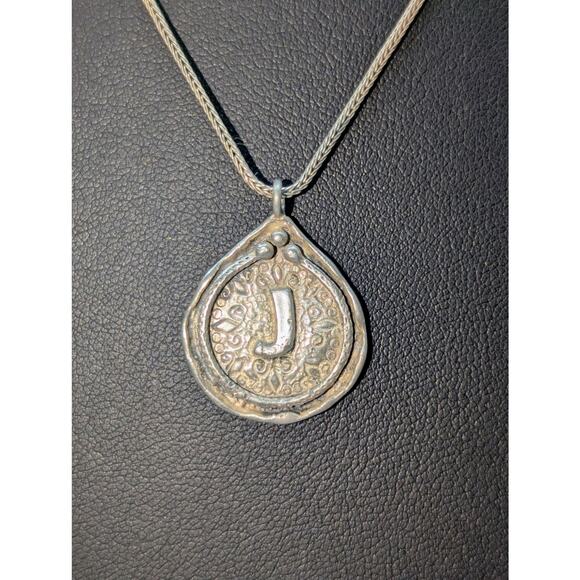 Vtg Silpada Didae 925 Sterling Made in Israel Initial 'J' Pendant 18" Necklace - Picture 2 of 12
